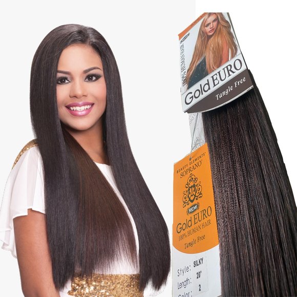 HAIR EXTENSION SOPRANO GOLD EURO SILKY 24'' WV